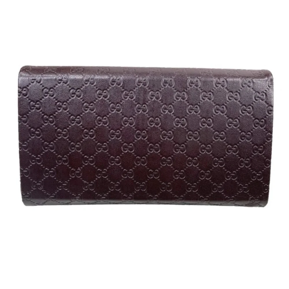 GUCCI Collapsible Leather Sunglasses Eye Glasses Case Brown GG Tri Fold Designer